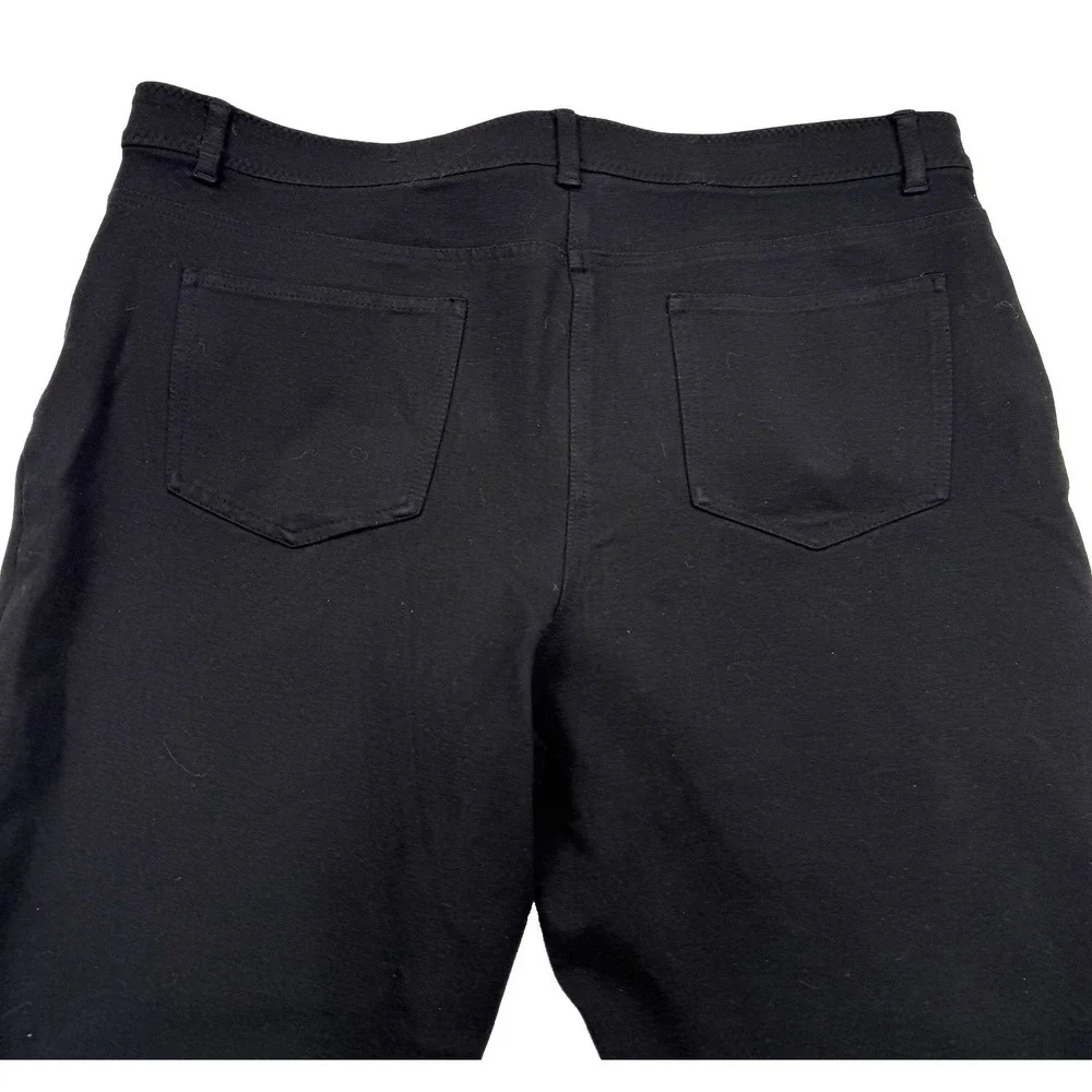 Chico's So Slimming Women Size XL Large Black Ankle Pants Stretch Wide Waistband